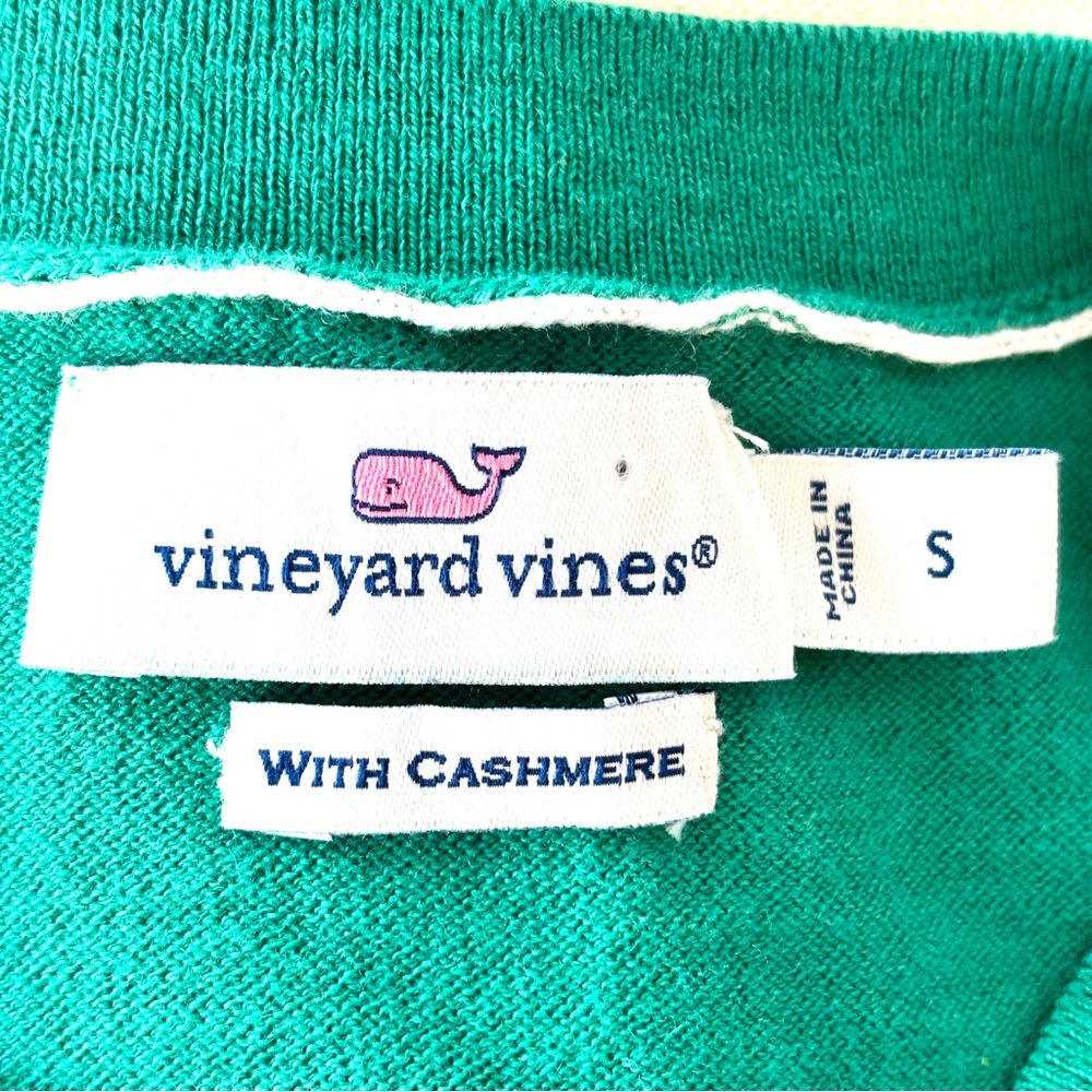 Vineyard Vines Cashmere Luxe Soft Short Sleeve Sweater Sea Green Silk Cotton S - Picture 5 of 11